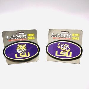 LSU Hitch Cover, NIP, Set of 2, oval, plastic, slides in approx 1 15/16” square
